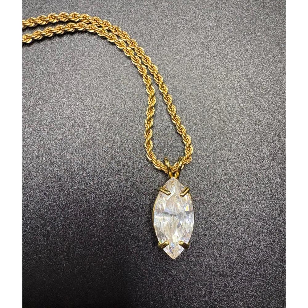Vintage Krementz Rope Chain Pendant Necklace
